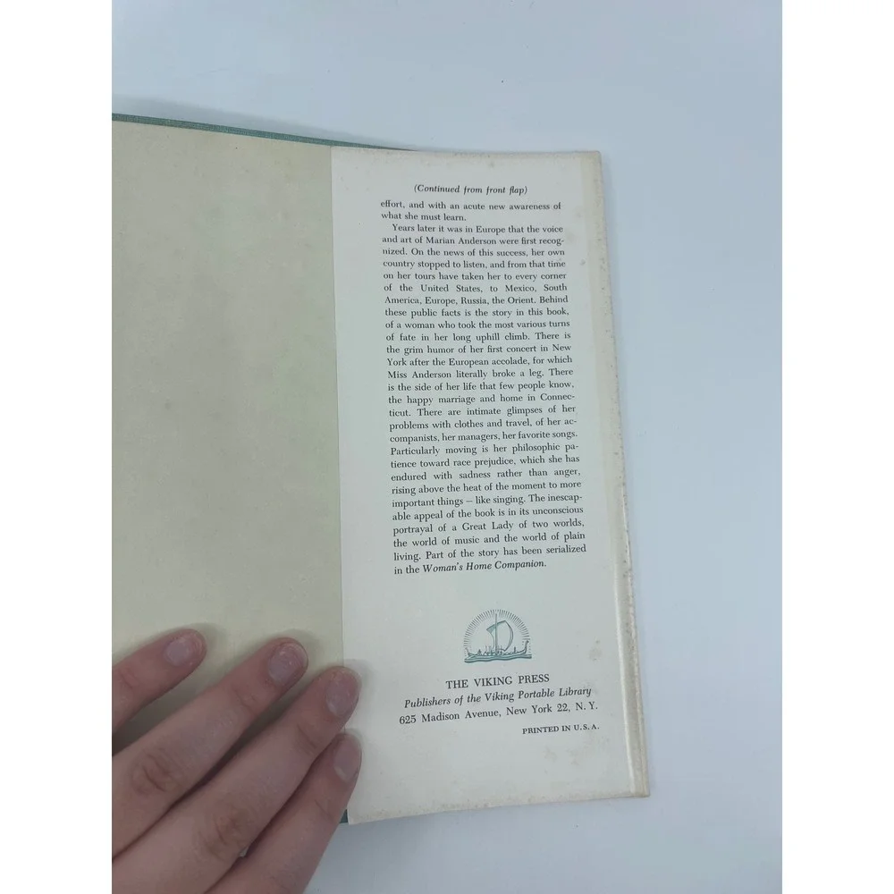 My Lord What a Morning Marian Anderson Autobiography‎ 1956 First Edition Viking